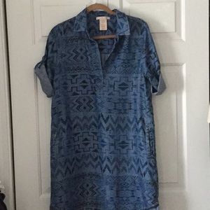 Philosophy shirt styled Aztec dress